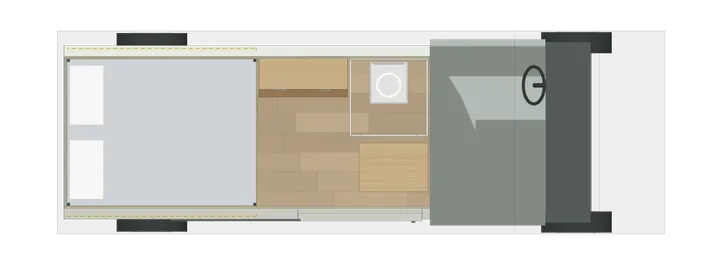 Draufsicht: Hubbett + hohe Heckgarage im Master (2010–2024) L3H2